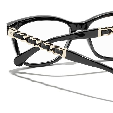 CHANEL Optical: Square Eyeglasses, acetate & calfskin 3429Q 